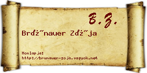 Brünauer Zója névjegykártya
